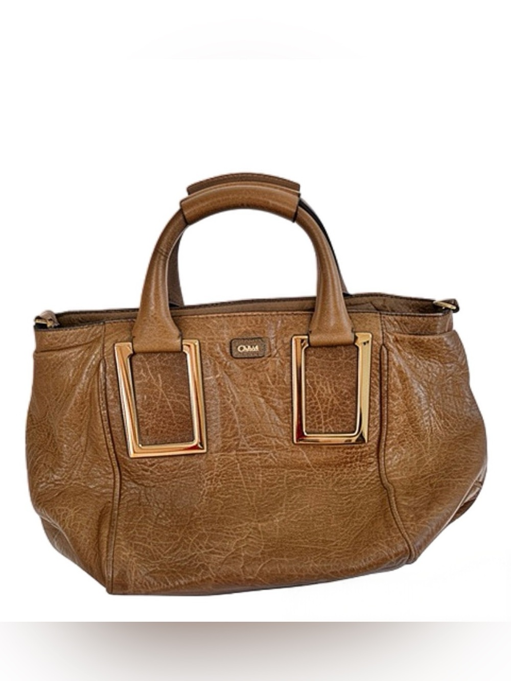 Chloe Ethel 
Tan Leather Satchel with Gold Accents